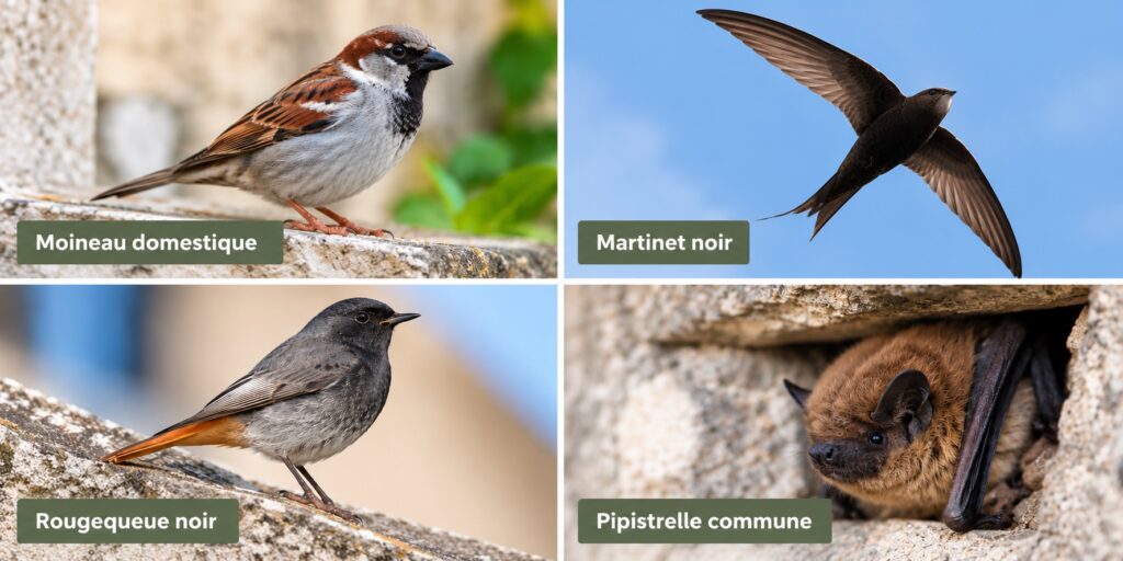 Oiseaux qui peuvent utiliser les nichoirs intégrés à l'isolation extérieure